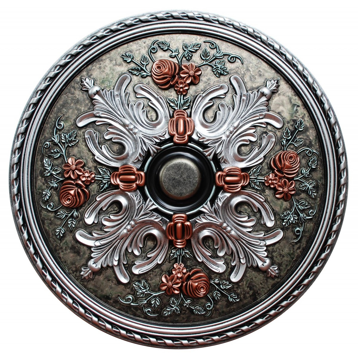 Winter Blossom - FAD Hand Painted Ceiling Medallion - #CCMF-106-2