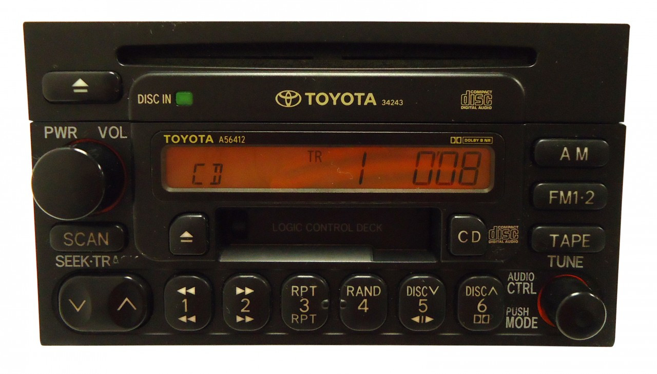 A56412 1990 04 Toyota 4Runner Radio Cassette Tape CD Player
