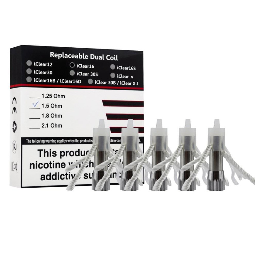IClear 16 Dual Coil Replacement Head (5pcs) IClear 16 Dual Coil Replacement Head (5pc)