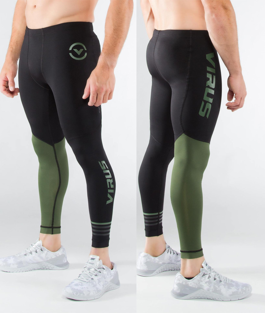 Virus Men's Stay Cool Compression Tech Pants (RX8) Olive Green