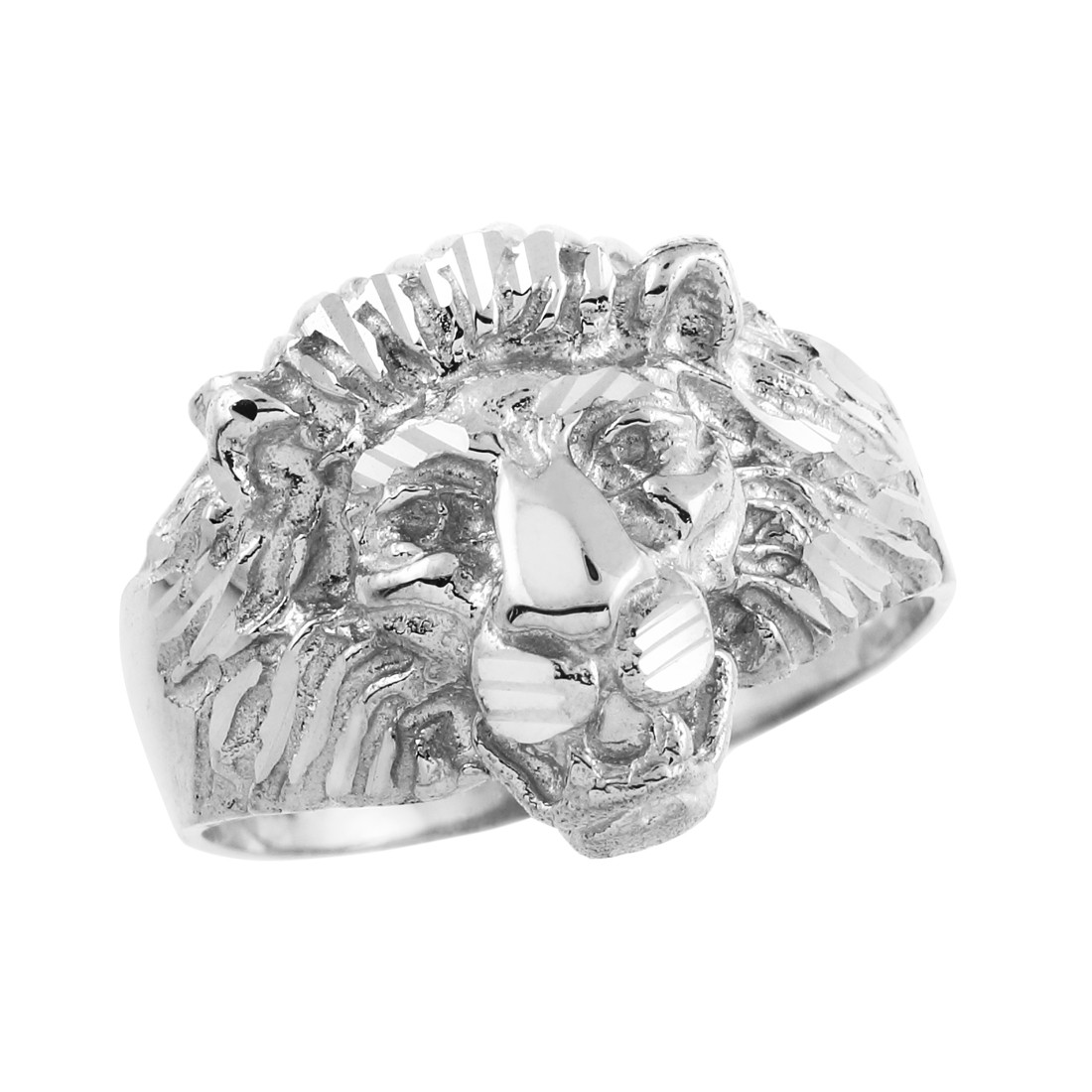 925 Sterling Silver Lion Head Men's Ring