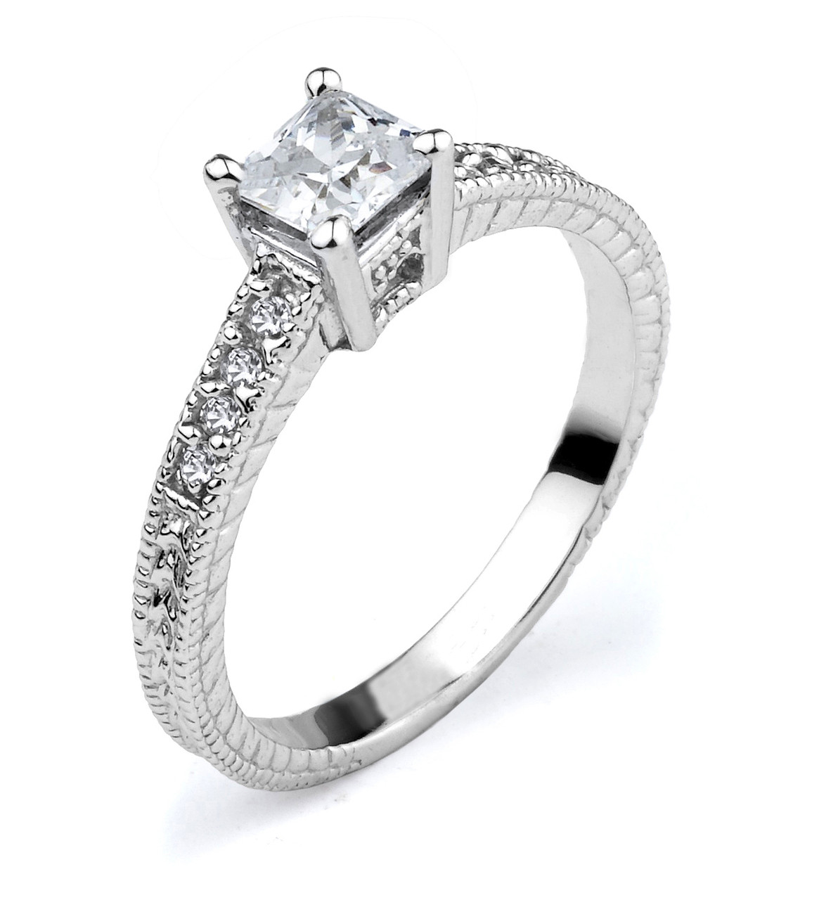  Engagement  Ring  CZ Engagement  Ring  White  Gold  CZ 