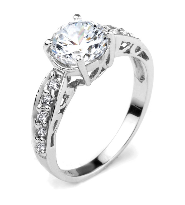 Engagement Ring CZ Engagement Ring White Gold CZ Engagement Ring