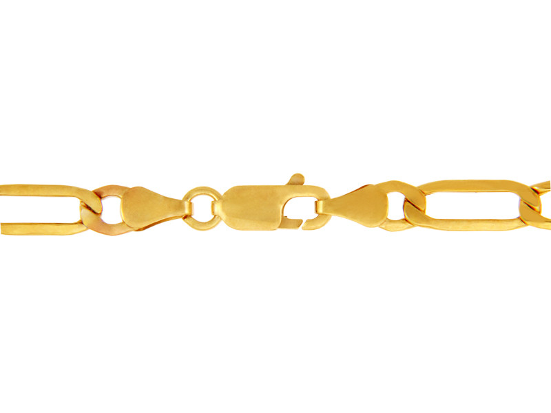 Gold Figaro Link Chain Lobster Claw Clasp 1.64 mm Made in USA