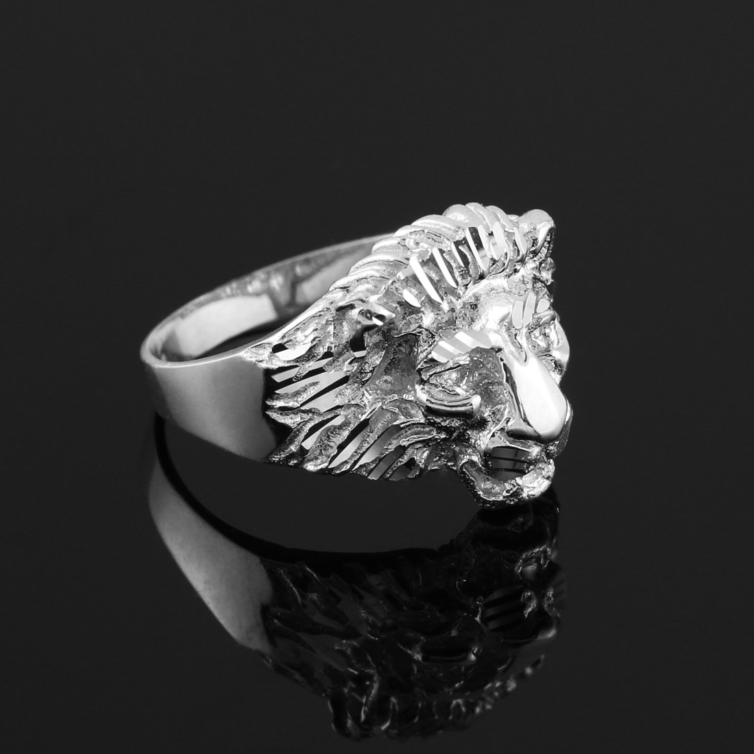 Sterling Silver Lion Head Men&#39;s Ring | eBay