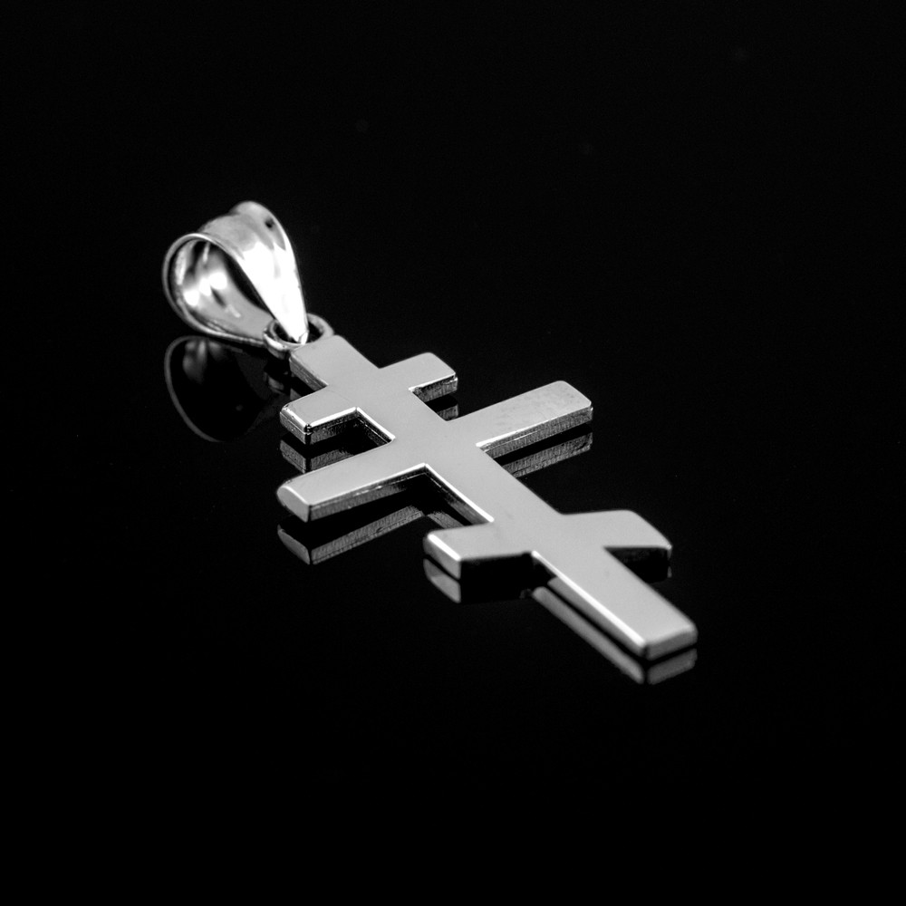 Sterling Silver Plain Russian Orthodox Cross Pendant | eBay