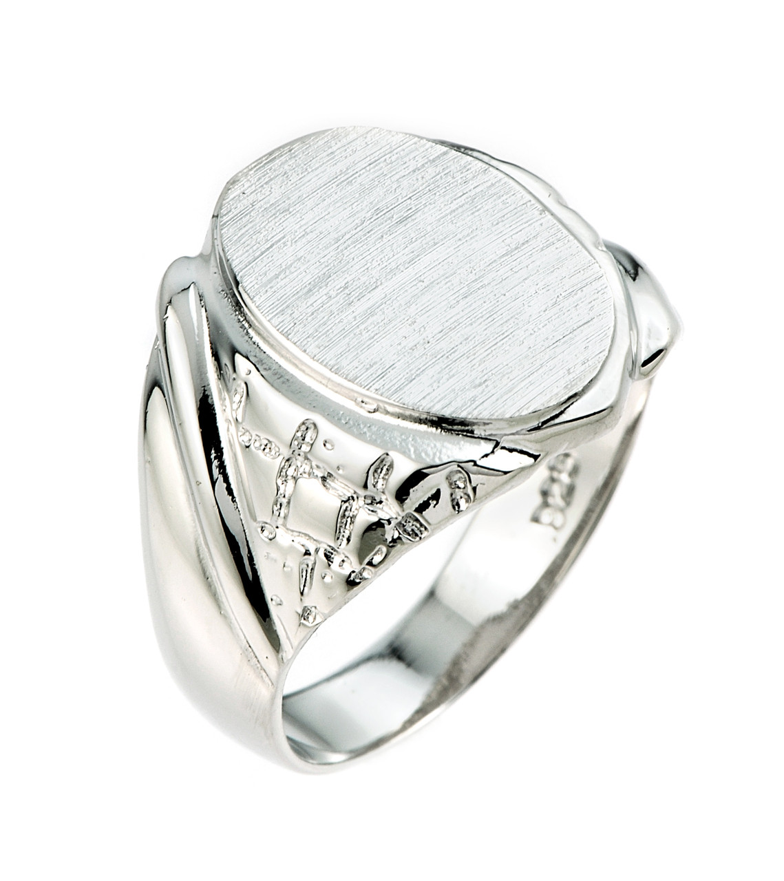925 Sterling Silver Men's Signet Ring - Factory Direct Jewelry