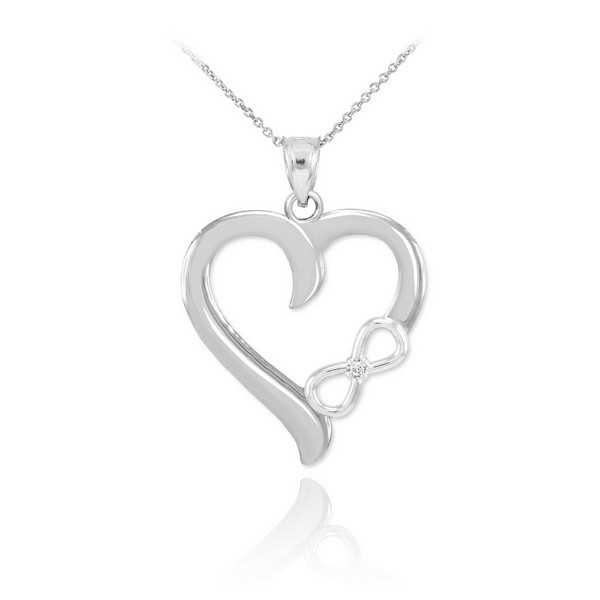 silver infinity heart necklace