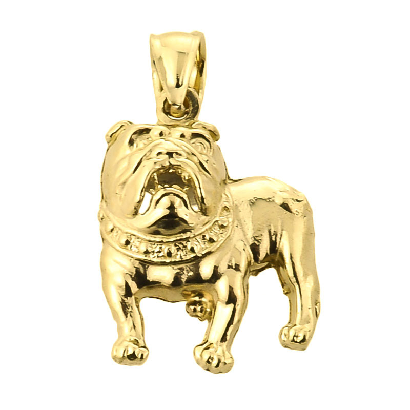 Yellow Gold Diamond Cut Poodle Dog Pendant