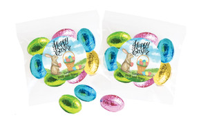 Bunny And Basket Personalised Bag Of Easter Eggs