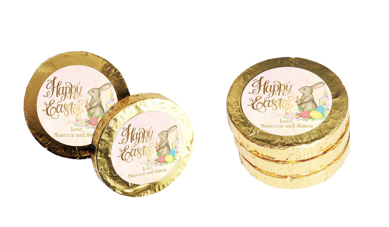 Beautiful Bunny Custom Easter Chocolate Coins
