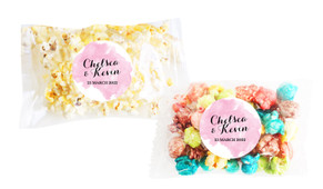 A Splash Of Watercolour Pink Square Popcorn Bag With Personalisation
