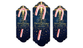 Blue Night Personalised Candy Cane Card
