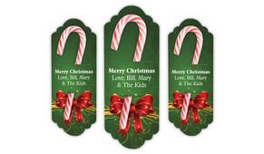 Christmas Bow Personalised Candy Cane Card