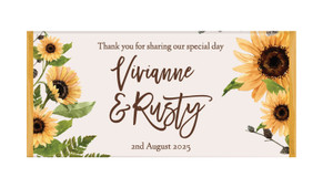 Rustic Sunflower Personalised Chocolate Bar