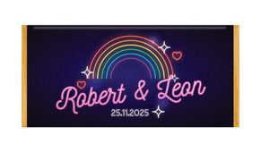 Neon Rainbow Personalised Chocolate Bar