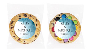 Blue Shade Personalised Wedding Cookie