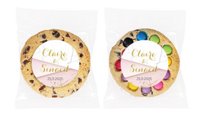 Pink And Marble Personalised Wedding Cookie