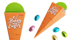 Personalised Corporate Carrot Boxes With Mini Eggs