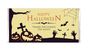 Graveyard Pumpkins Halloween Personalised Chocolates Bar