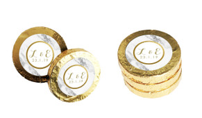 Marble & Gold Personalised Chocolate Coins