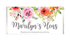 Beautiful Florals Custom Hens Night Chocolate Bar