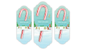 A Watercolour Christmas Personalised Candy Cane Card
