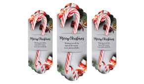 Christmas Background Personalised Candy Cane Card