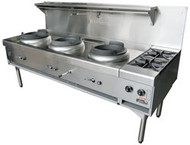 GOLDSTEIN CWA3B2 Gas Air Cooled Wok With Two Side Burners. Weekly Rental $106.00