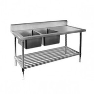DSB7-2100L/A. Double Left Sink Bench with Pot Undershelf. Weekly Rental $16.00