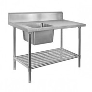 SSB6-2400L/A Single Left Sink Bench with Pot Undershelf. Weekly Rental $12.00