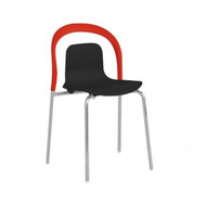 LKL-010BR Stylish Art Deco Chair - Black and Red.