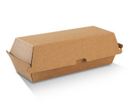 Hot Dog Box/Brown Corrugated Kraft/Plain 208x70x75mm - Box of 200