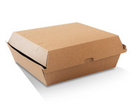 Dinner Box/Brown Corrugated Kraft /Plain - 178x160x80mm - Box of 150