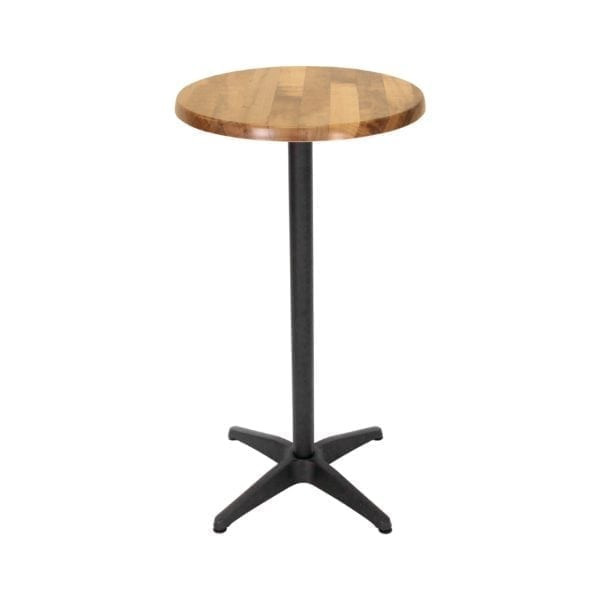 600mm Round Isotop Table In Rustic Maple With Black Roma Base ...