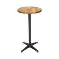 600mm Round Isotop Table In Rustic Maple With Black Roma Base