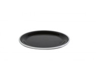 Vintage BLACK/WHITE Rim Enamel Look Round Plate - 200mm