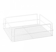 RECT HIGH SIDED GLASS BASKET -WHITE PVC COATED