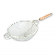 STRAINER-DOUBLE MESH, WOOD HDL, 260mm REINFORCED