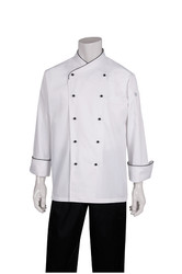 Coogee Executive White Coat with Black Piping