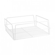 SQUARE HIGH SIDED GLASS BASKET -WHITE PVC COATED