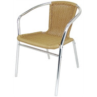 U422 - Aluminium and Natural Wicker Chair (Pack of 4)