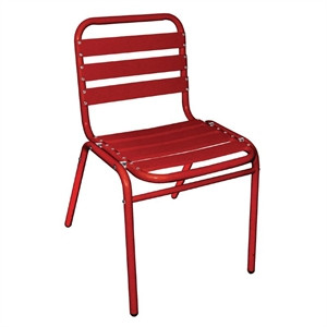 Gk994 Red Aluminium Bistro Side Chair Pack Of 4