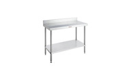 Simply Stainless SS02.1200 - Work Bench with Splashback and under shelf. Weekly Rental $7.00