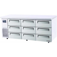 Turbo Air KUR18-3D-9 Drawer Under Counter Side Prep Table Refrigerator. Weekly Rental $56.00 