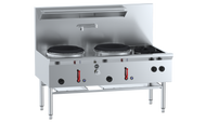 B & S - UFWWD-2SB2 - Two Hole Deluxe Waterless Wok Table with Two Side Burners. Weekly Rental 69.00