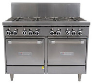 GARLAND GF48-6G12LL Restaurant Series Gas 6 Open Top Burners 300mm Griddle 2 Space Saver Ovens. Weekly Rental $120.00