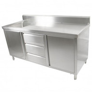 SC-7-1200L-H - Kitchen Tidy Cabinet With Left Sink 700mm Deep. Weekly Rental $24.00
