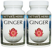 Ginger Full Spectrum Holistic Extract - Digestive Aid, GI Track Support, Immunity Booster, Non-GMO Vegan 500 mg. 240 Vcaps (2 Pack - 120 ct./ea) from Tattva's Herbs