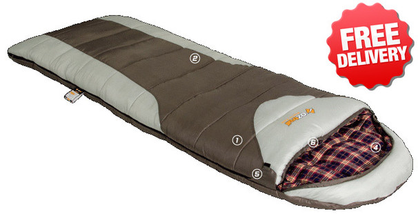 OZtrail Alpine View -12 Celcius Sleeping Bag - 220 x 80cm - (Color Brown & White)